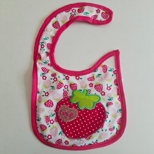Babero "Frutillita" Impermeable (contorno de cuello 25 cms)