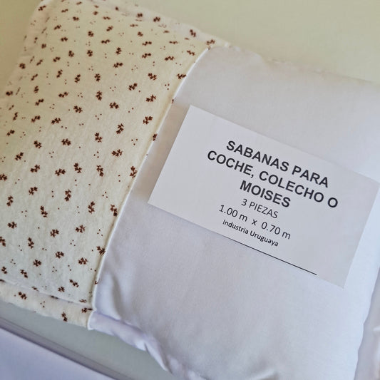 Sábanas "Ramitas" coche, colecho o moisés