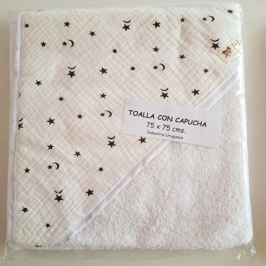 Toallas con capucha - Diseño estrellas y lunas