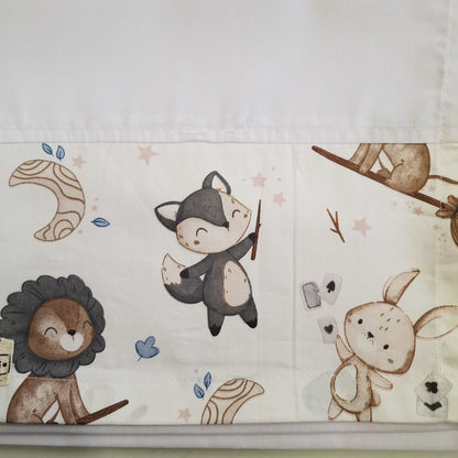 Sábana "león en escoba" coche, colecho o moisés