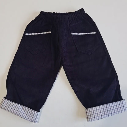 Pantalón Pana Azul (Cuadrille Gris)