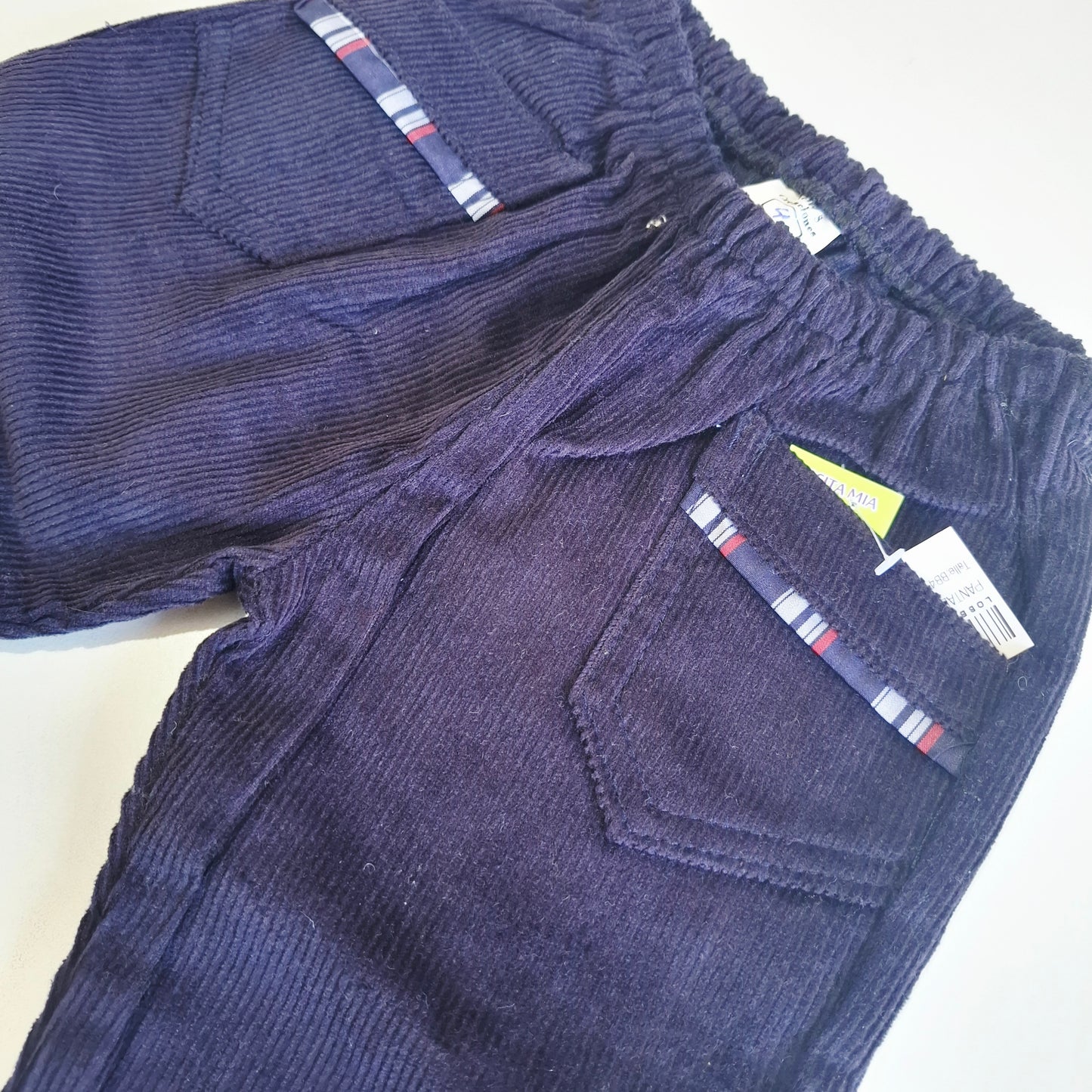 Pantalón Pana Azul (Cuadrille Rojo)