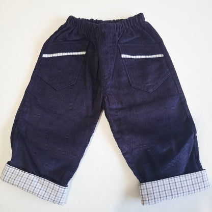 Pantalón Pana Azul (Cuadrille Gris)