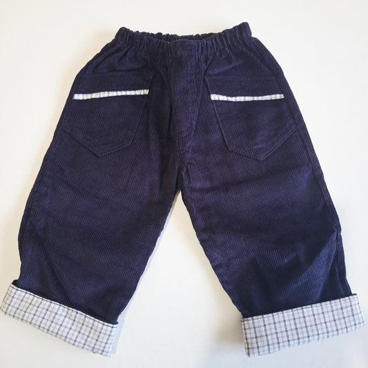 Pantalón Pana Azul (Cuadrille Gris)