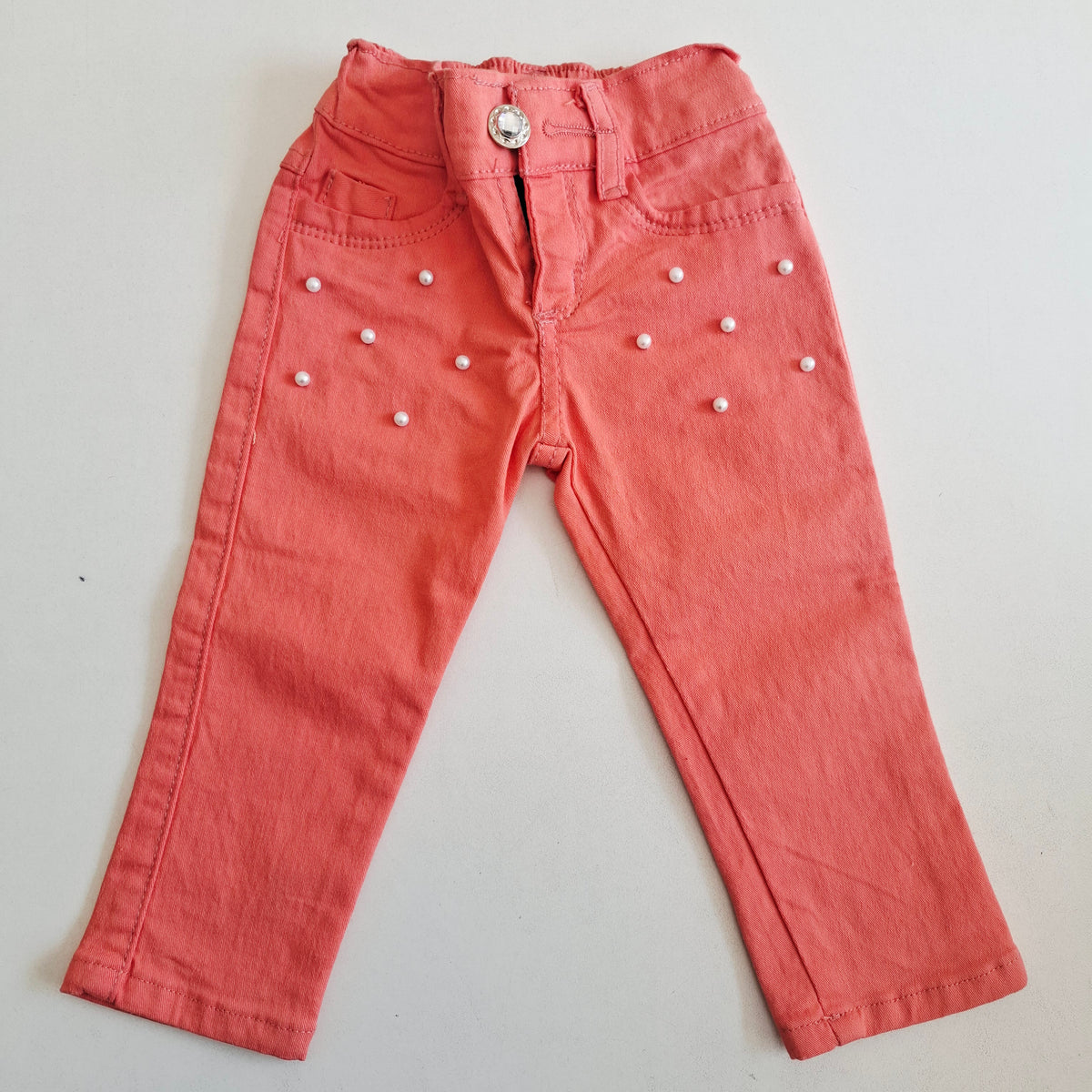 Pantalón Jean con Perlas (elastizado)