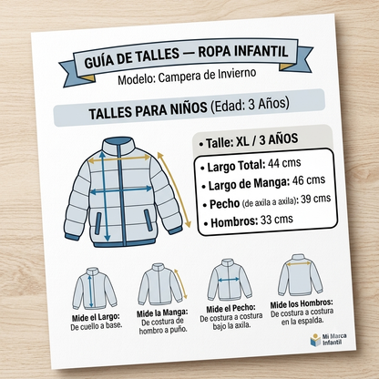 Campera Puffer Infantil con Capucha y Corderito