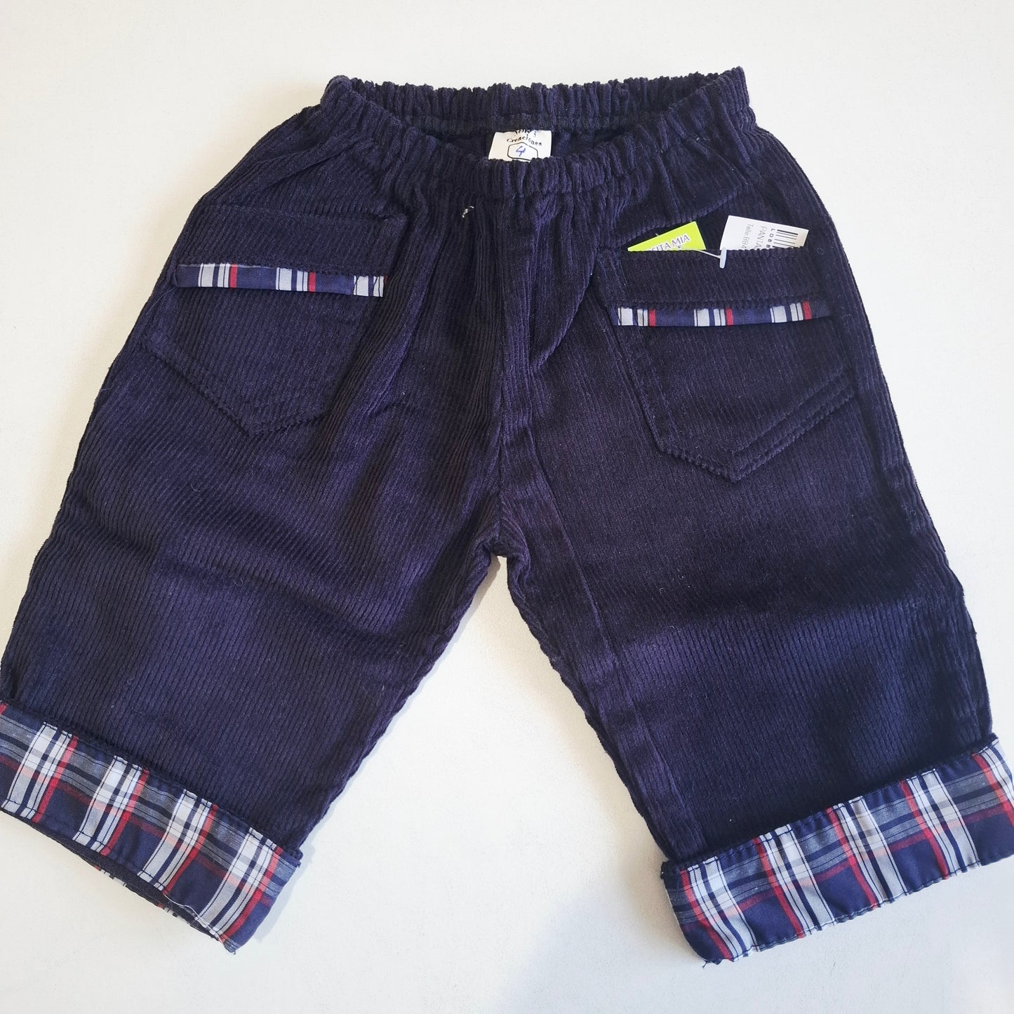 Pantalón Pana Azul (Cuadrille Rojo)