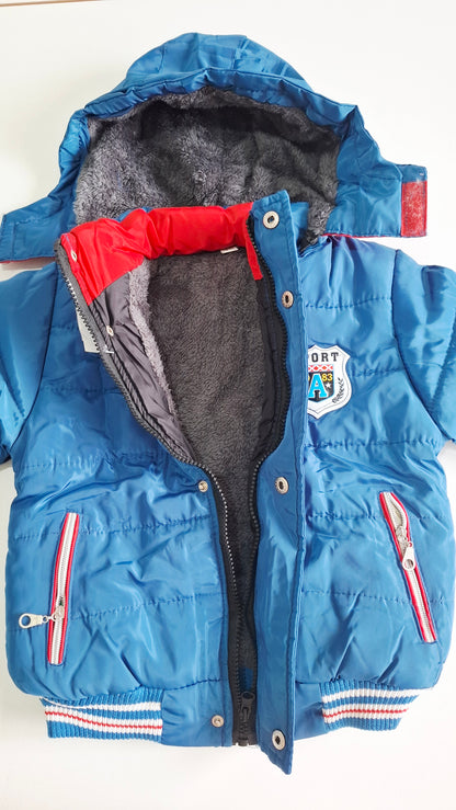 Campera Puffer Infantil con Capucha y Corderito