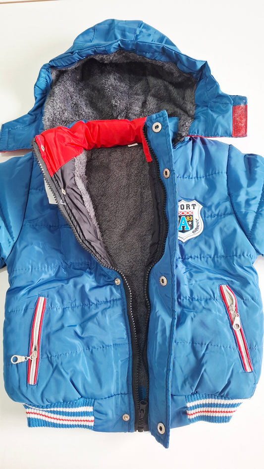 Campera Puffer Infantil con Capucha y Corderito