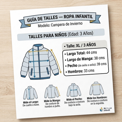 Campera Puffer Infantil con Capucha y Corderito