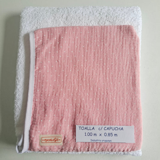 Toalla con capucha - Puntos Blancos