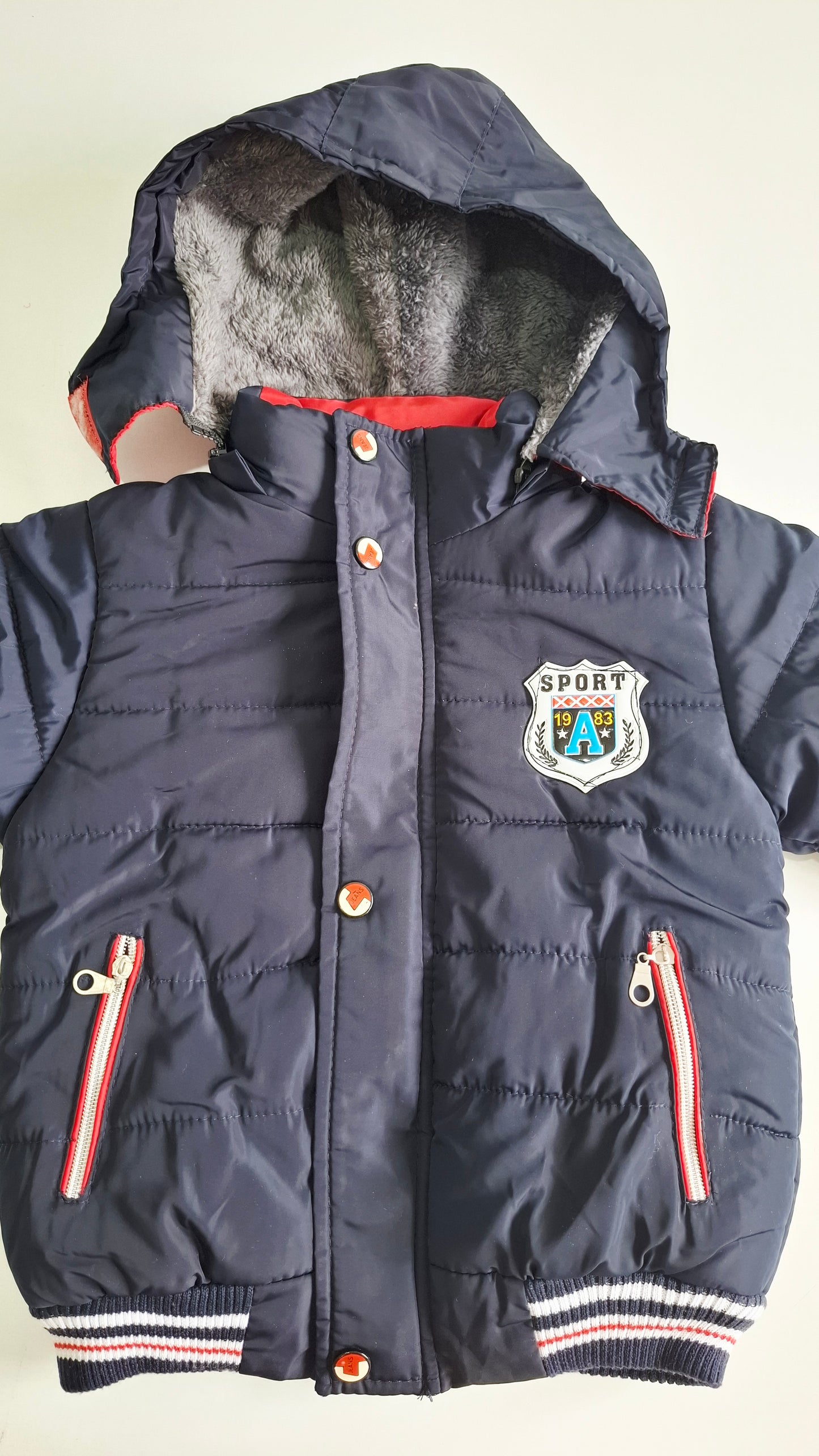 Campera Puffer Infantil con Capucha y Corderito