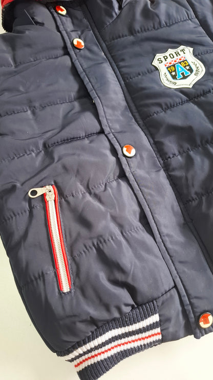 Campera Puffer Infantil con Capucha y Corderito