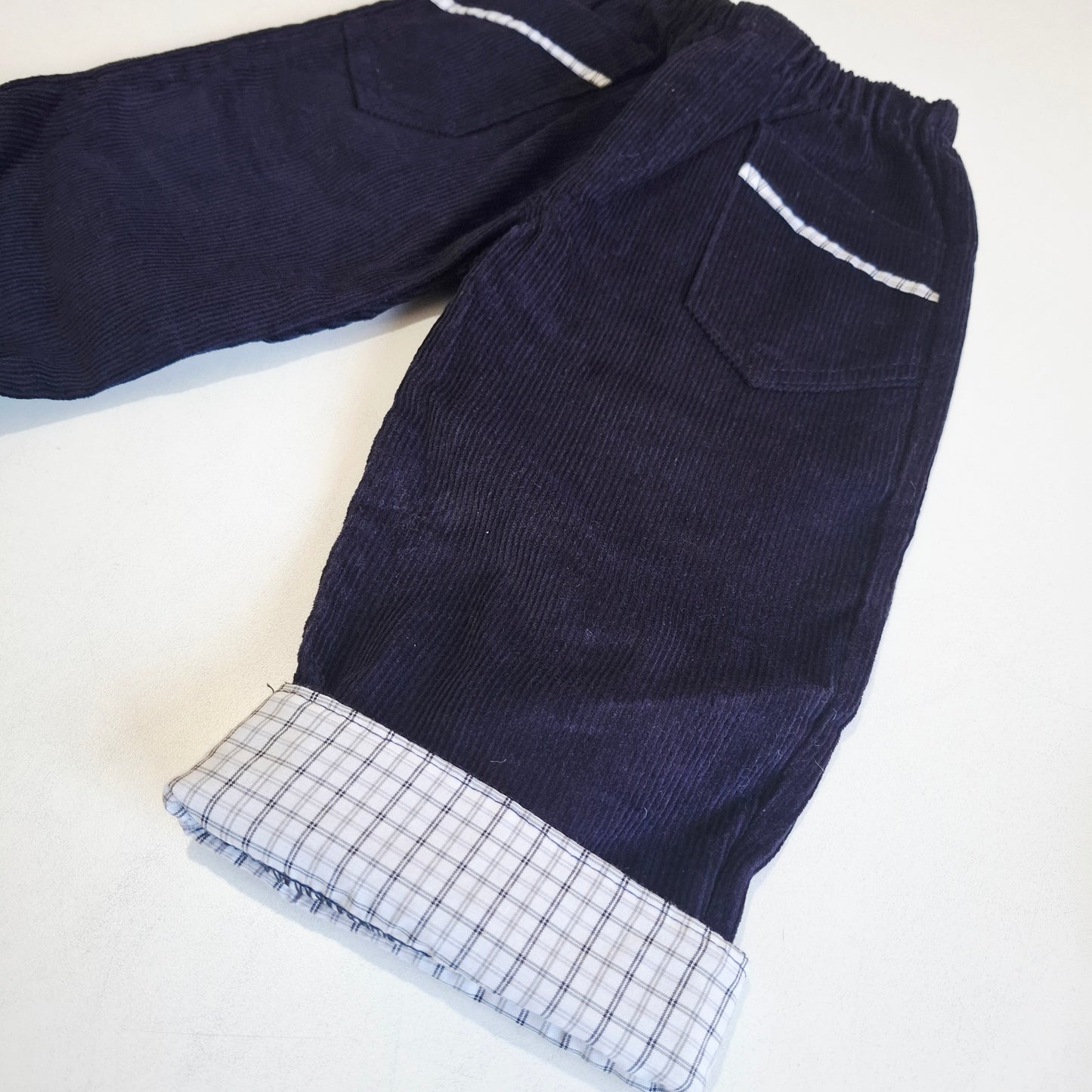 Pantalón Pana Azul (Cuadrille Gris)