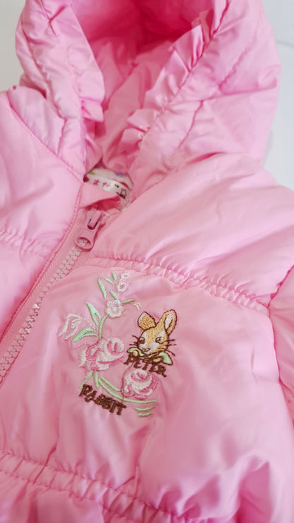 Campera Puffer Infantil con Capucha Conejito