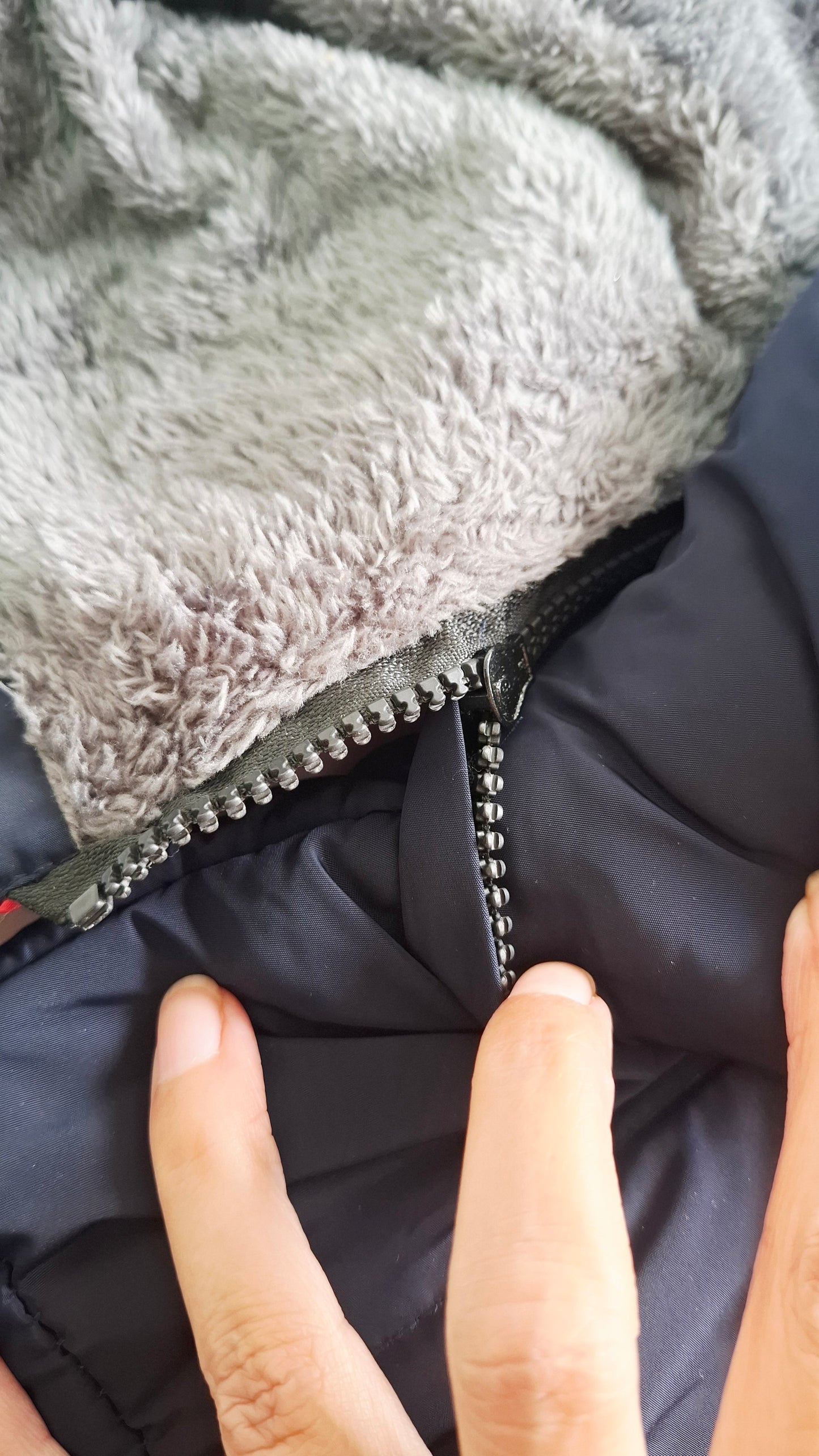 Campera Puffer Infantil con Capucha y Corderito