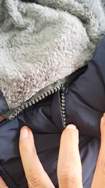 Campera Puffer Infantil con Capucha y Corderito
